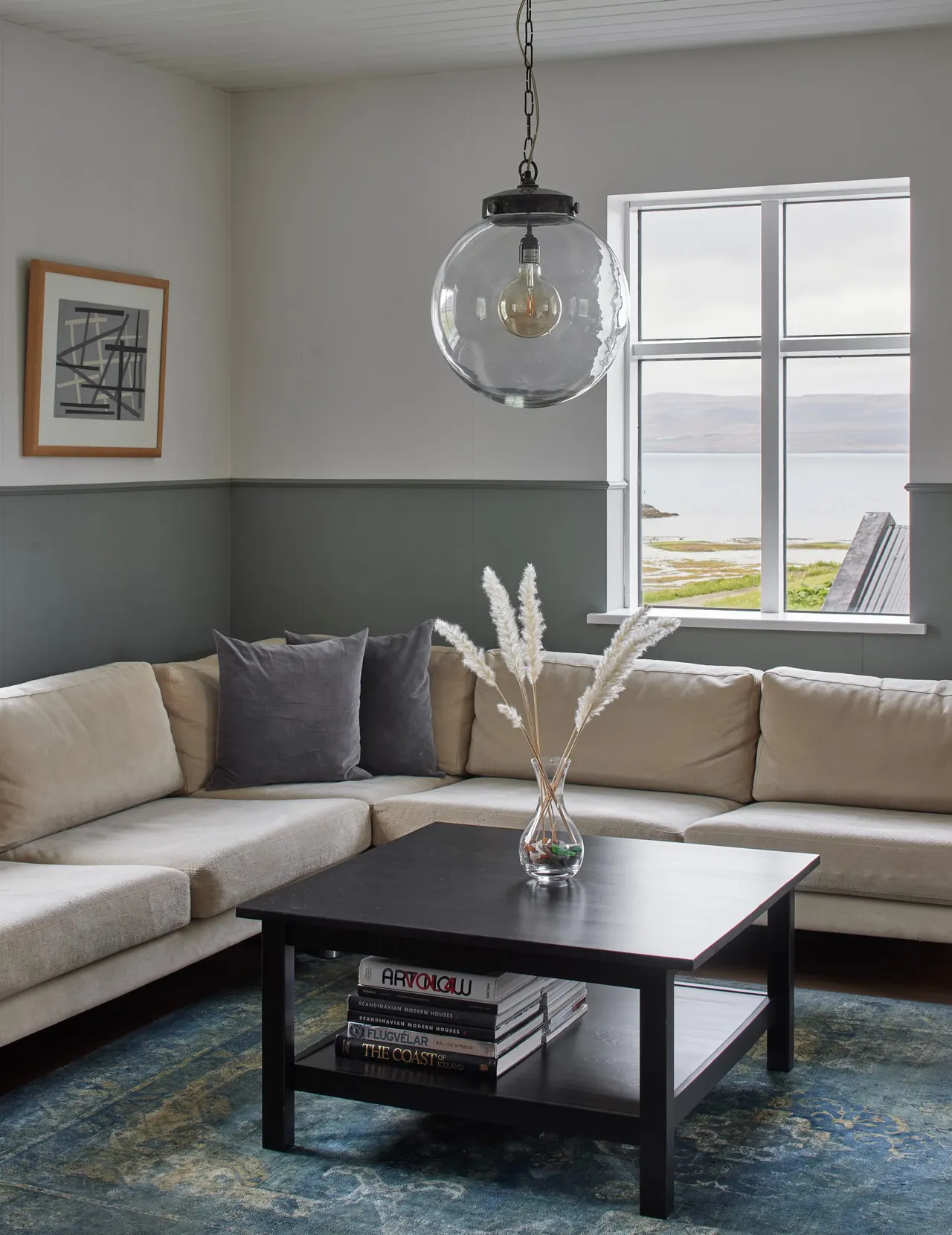 The Farm House Lounge Area in a renovated farm in West Iceland