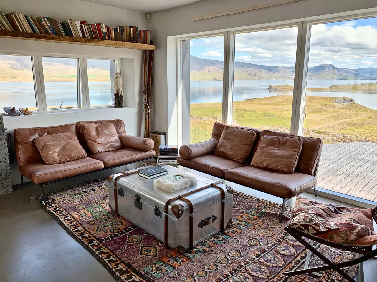 Iceland country home with ocean view and nordic design furniture