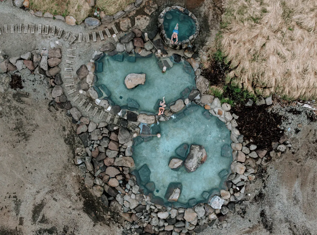 Beach hot springs in Iceland geothermal spa vibes