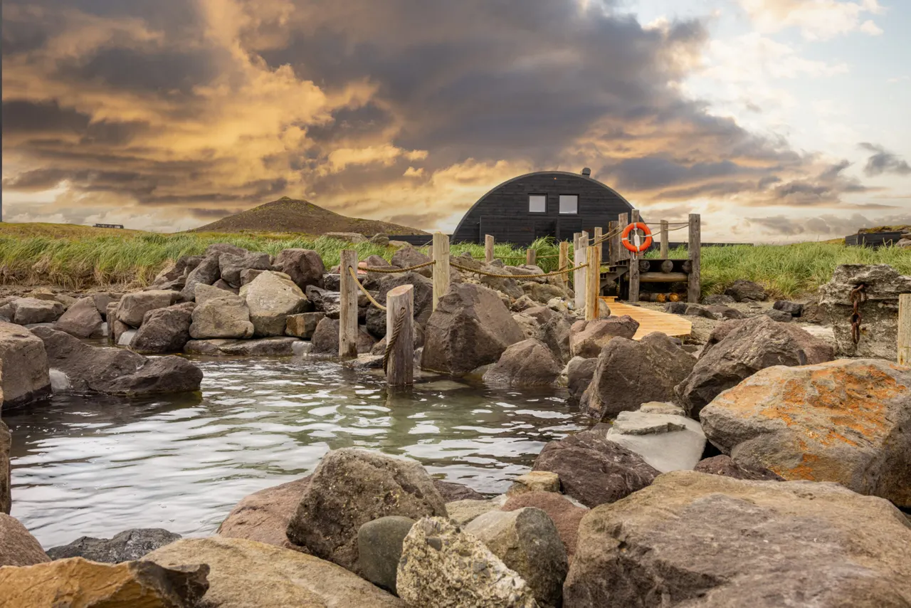 historic hot spring in iceland near reykjavik