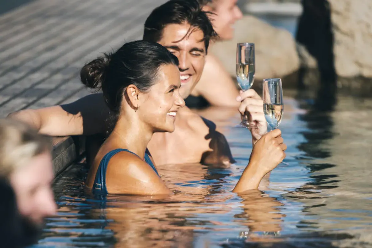 hot springs iceland with swim up bar