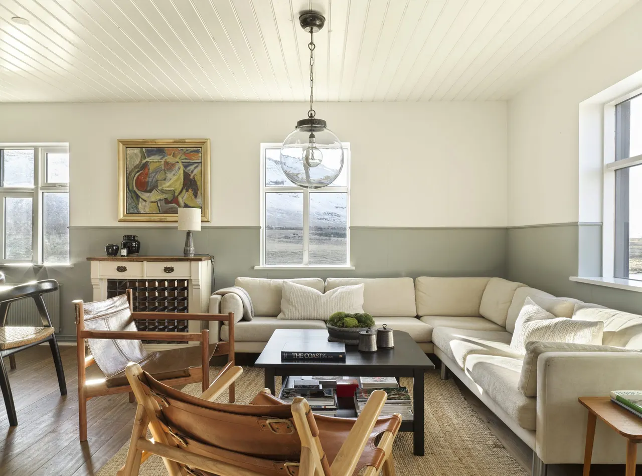 upscale accommodation icelandic farm house modern interiors