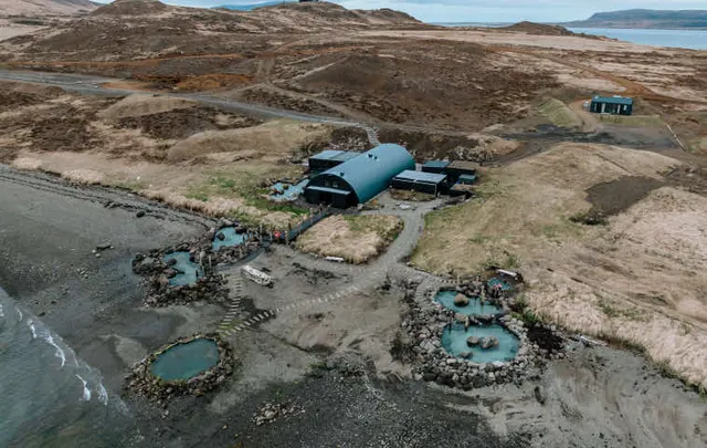 Hot springs lagoon in Iceland